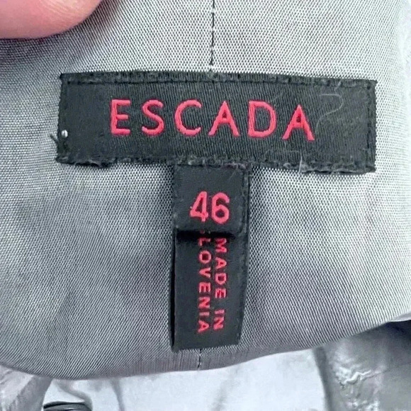 SOLD Vintage Escada Grey Wool and Silk Pencil Skirt Women's Size 16 US Office - Picture 7 of 10